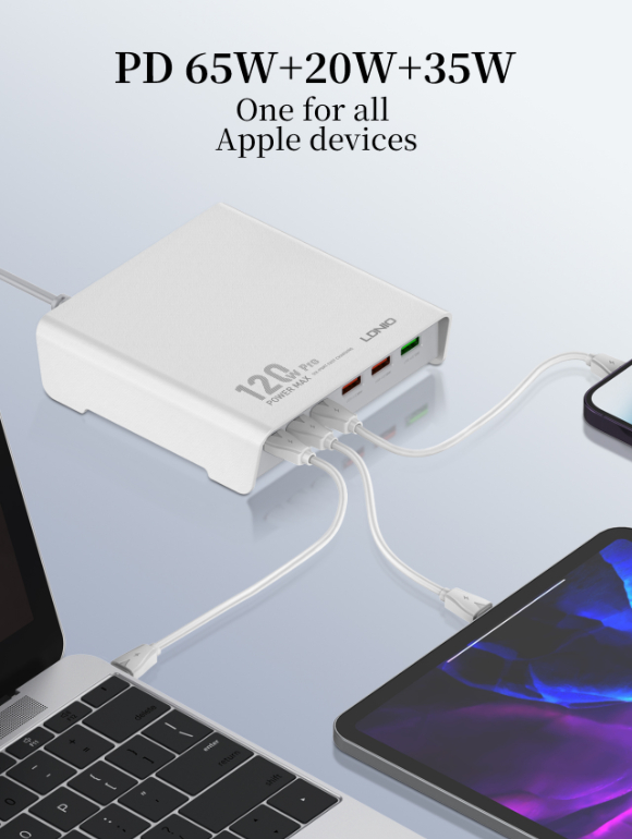 120W Multi-ports Desktop Charging Station Q605